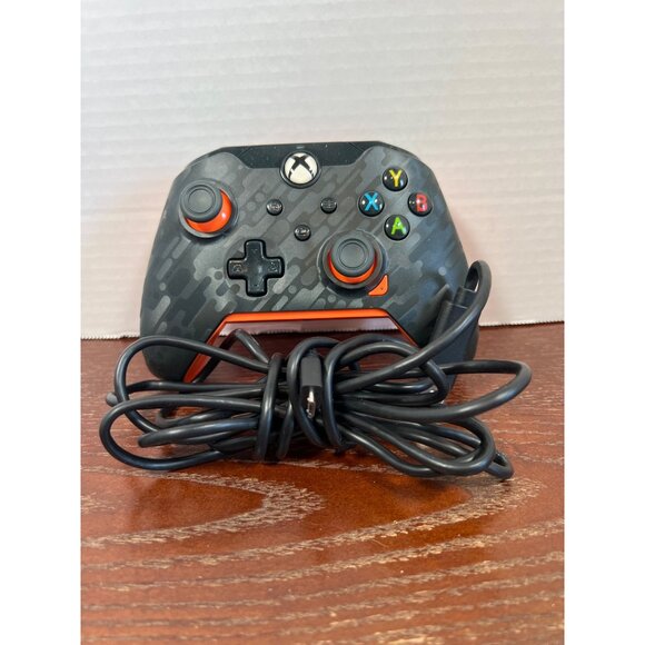 PDP Wired Controller For Xbox With Camouflage Pattern & Orange Highlights Z3 - Picture 1 of 4